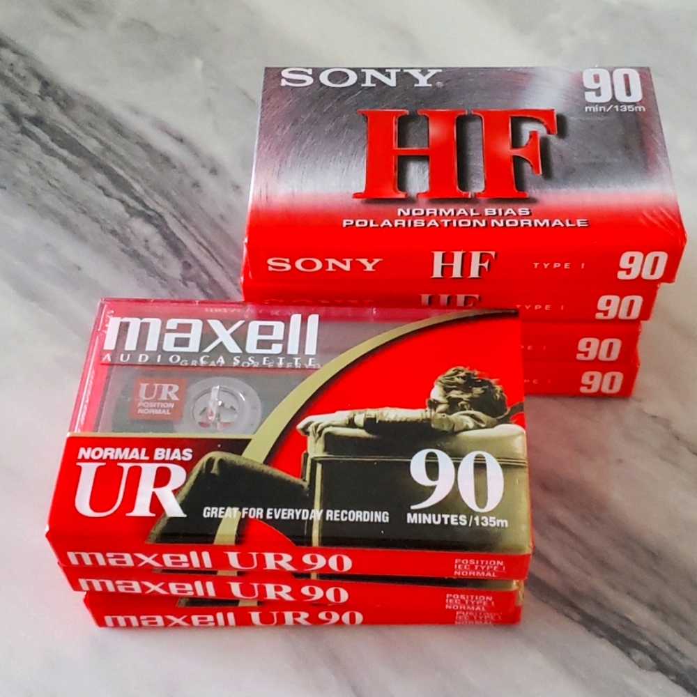 Sony HF 90 Maxell UR 90 Cassette Tapes